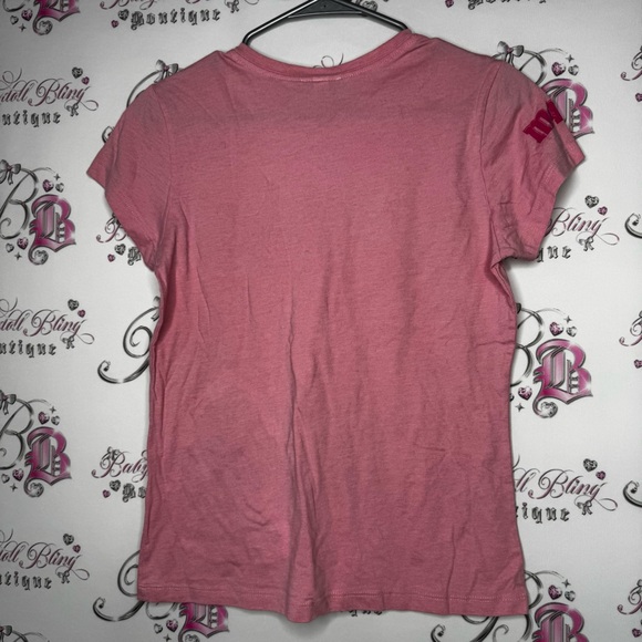 M&mβs world tee shirt pink rhinestone bling crystals yellow pink rare collectors - Picture 3 of 8